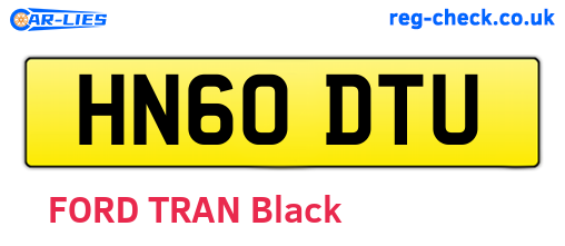 HN60DTU are the vehicle registration plates.