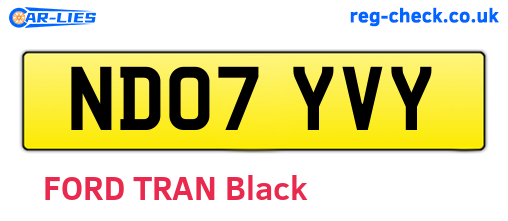 ND07YVY are the vehicle registration plates.