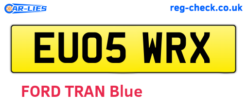 EU05WRX are the vehicle registration plates.