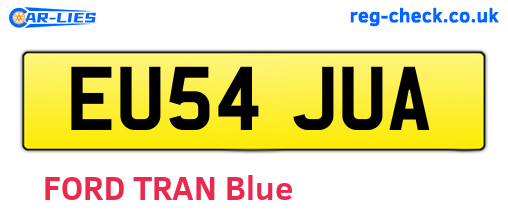EU54JUA are the vehicle registration plates.