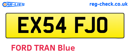 EX54FJO are the vehicle registration plates.