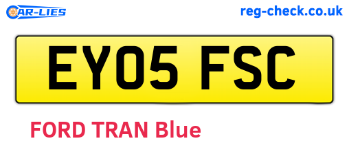 EY05FSC are the vehicle registration plates.