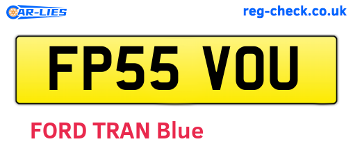 FP55VOU are the vehicle registration plates.
