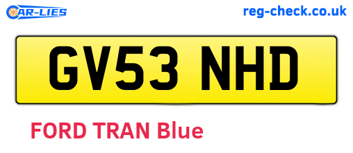 GV53NHD are the vehicle registration plates.
