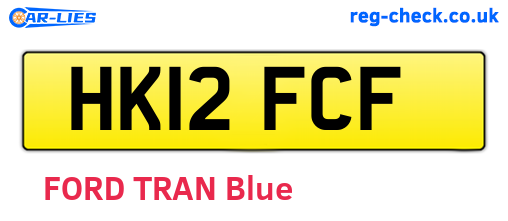 HK12FCF are the vehicle registration plates.