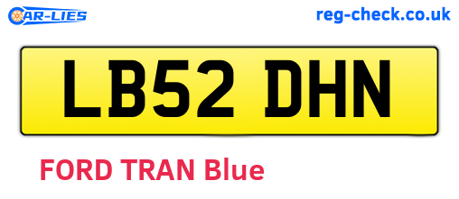 LB52DHN are the vehicle registration plates.