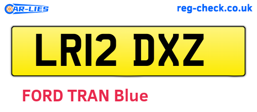 LR12DXZ are the vehicle registration plates.