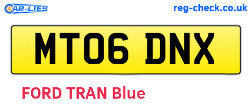 MT06DNX are the vehicle registration plates.