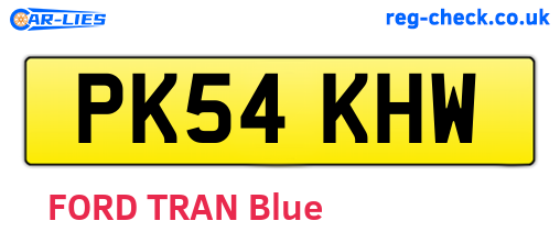 PK54KHW are the vehicle registration plates.
