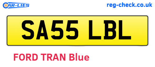 SA55LBL are the vehicle registration plates.
