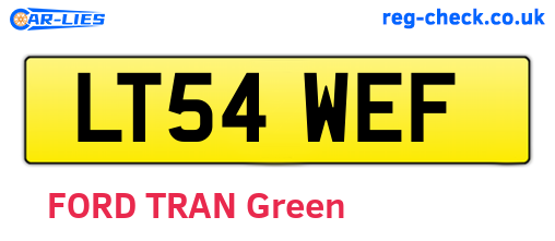 LT54WEF are the vehicle registration plates.