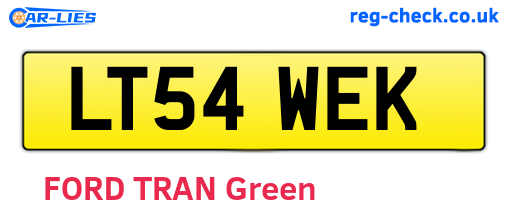 LT54WEK are the vehicle registration plates.