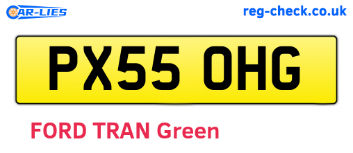 PX55OHG are the vehicle registration plates.