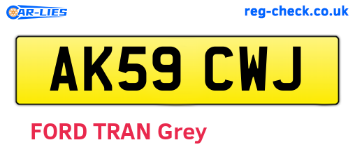 AK59CWJ are the vehicle registration plates.