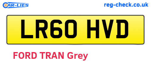 LR60HVD are the vehicle registration plates.