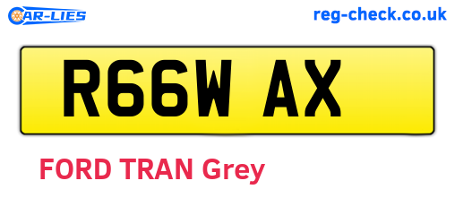 R66WAX are the vehicle registration plates.