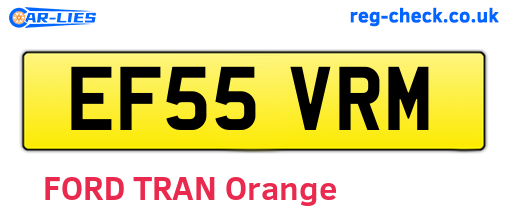 EF55VRM are the vehicle registration plates.