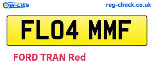 FL04MMF are the vehicle registration plates.