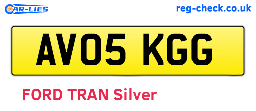 AV05KGG are the vehicle registration plates.