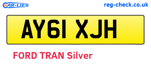 AY61XJH are the vehicle registration plates.