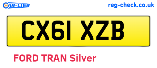 CX61XZB are the vehicle registration plates.