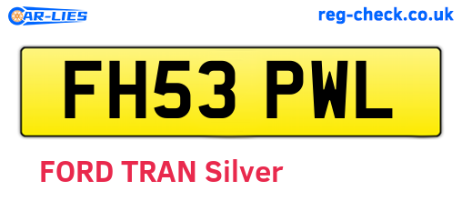 FH53PWL are the vehicle registration plates.