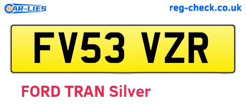 FV53VZR are the vehicle registration plates.