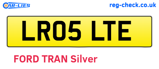 LR05LTE are the vehicle registration plates.