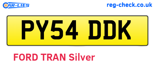 PY54DDK are the vehicle registration plates.