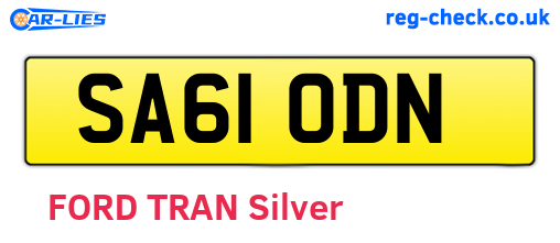 SA61ODN are the vehicle registration plates.