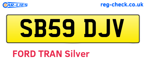 SB59DJV are the vehicle registration plates.
