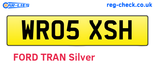 WR05XSH are the vehicle registration plates.