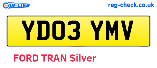 YD03YMV are the vehicle registration plates.