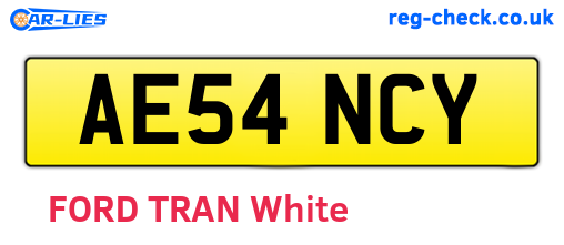 AE54NCY are the vehicle registration plates.