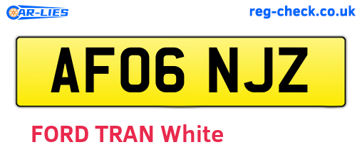 AF06NJZ are the vehicle registration plates.
