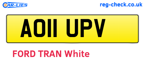 AO11UPV are the vehicle registration plates.