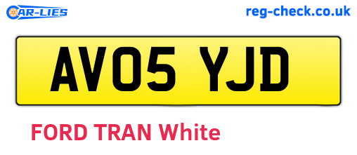 AV05YJD are the vehicle registration plates.