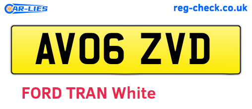 AV06ZVD are the vehicle registration plates.