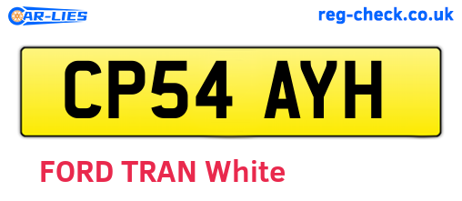 CP54AYH are the vehicle registration plates.