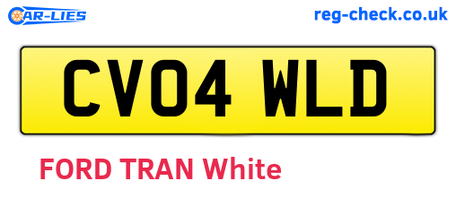 CV04WLD are the vehicle registration plates.