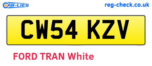 CW54KZV are the vehicle registration plates.