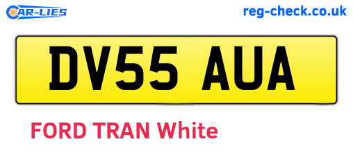 DV55AUA are the vehicle registration plates.
