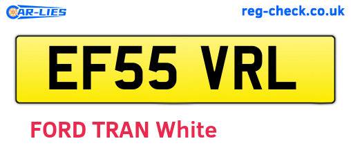 EF55VRL are the vehicle registration plates.