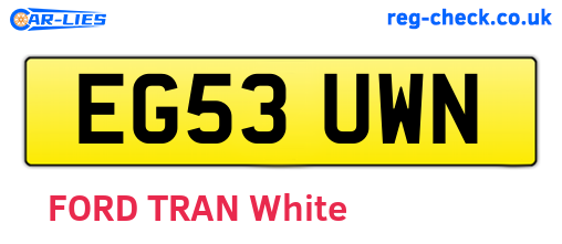 EG53UWN are the vehicle registration plates.