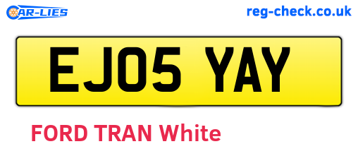 EJ05YAY are the vehicle registration plates.