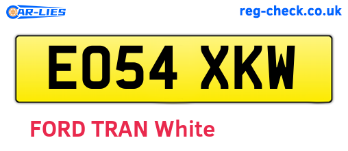 EO54XKW are the vehicle registration plates.