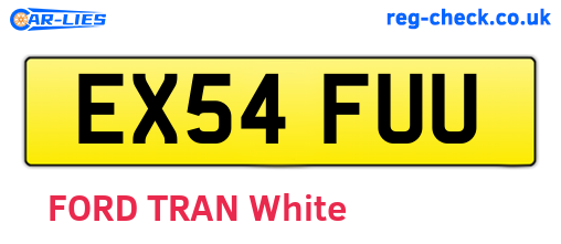 EX54FUU are the vehicle registration plates.