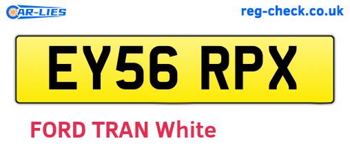 EY56RPX are the vehicle registration plates.