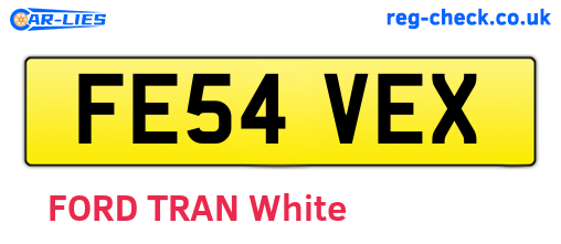 FE54VEX are the vehicle registration plates.
