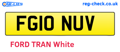 FG10NUV are the vehicle registration plates.